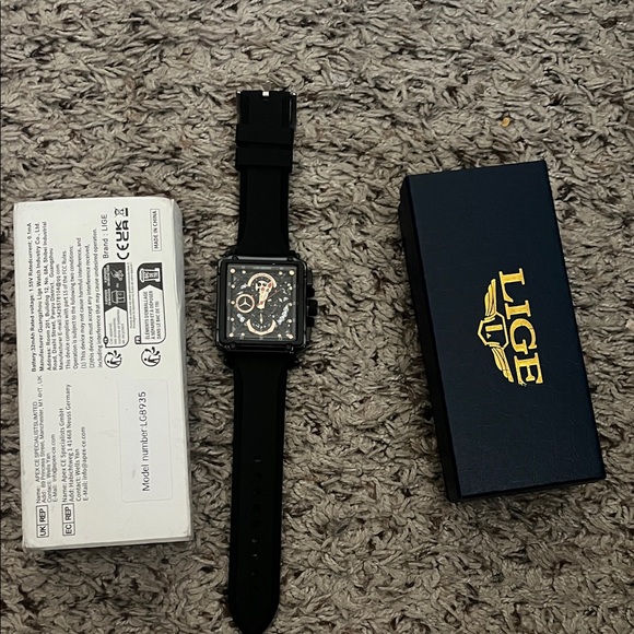 LIGE Black Watch Box - Picture 1 of 5